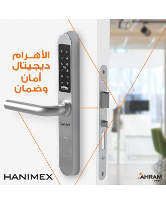 Electronic lock with password and card mobile application - Left - Black