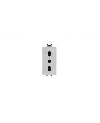 ABB - Chiara Socket outlet 10/16A, Italian standard, 1 module, antibacterial , White