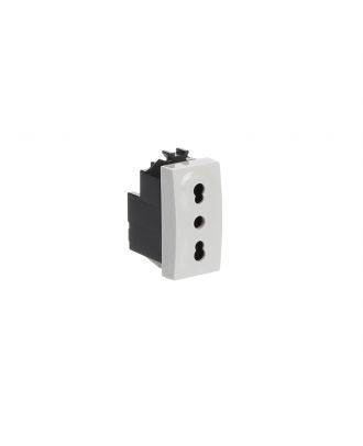 ABB - Chiara Socket outlet 10/16A, Italian standard, 1 module, antibacterial , White