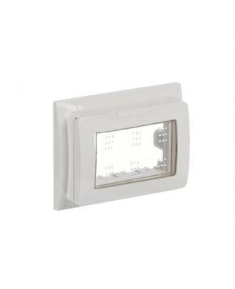 ABB - Chiara IP55 frame for flush mounting, with Hinged Lid, 3 modules, White