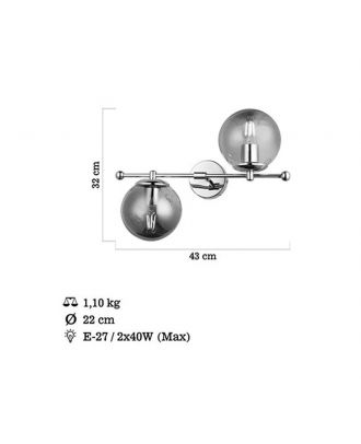 Single Antique Lacquer Wall lamp 2XE27