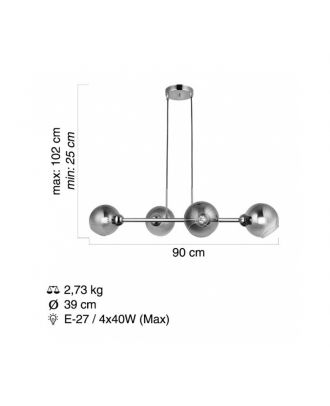 Modern Hanging Chandelier 4XE27
