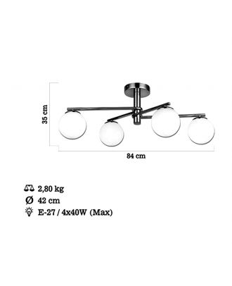 Modern Ceiling Chandelier 4 X E27