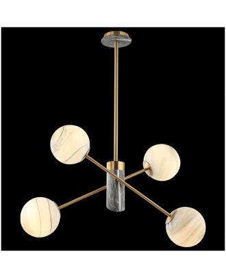 Modern Ceiling Chandelier 4 X E14, Copper X Marble