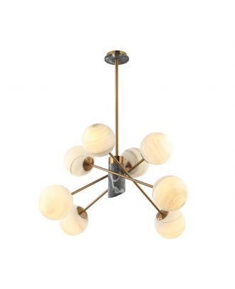 Modern Ceiling Chandelier 8 X E14, Copper X Marble