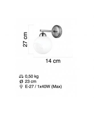 Modern Wall Lamp 1XE27, Oxide