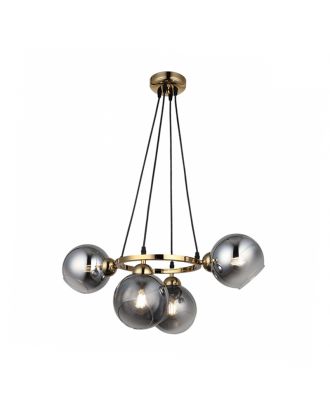 Modern Round Pendant Chandelier 4XE27 Dark Golden