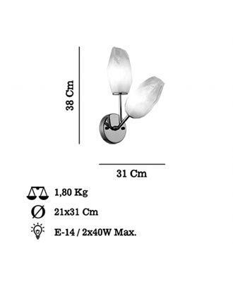 Modern Wall Lamp 2XE14, Golden