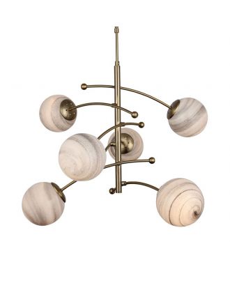 Classic Pendant Chandelier 6XE27, Oxide