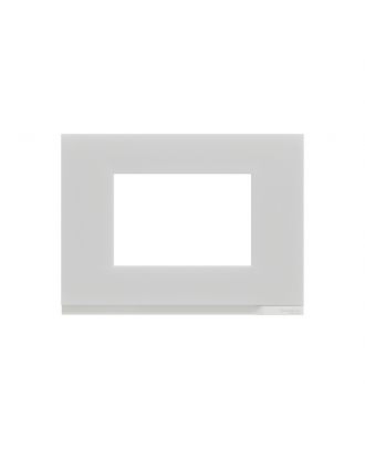 Cover Frame, New Unica, 3 Modules, Frosted Glass White