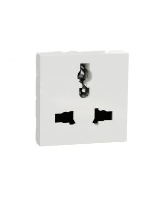 Multistandard socket outlet, New Unica, unswitched, 2 module, white