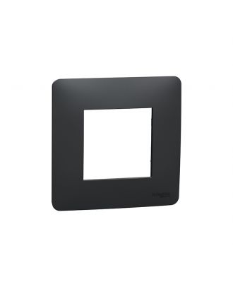 Cover frame, Unica Studio, 1 gang, 2 modules, Anthracite