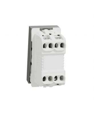 Switch, New Unica, mechanism, 1- pole 1-way, 16AX, 1 module, screw terminals, painted, IP4X, Silver