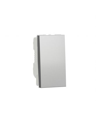Switch, New Unica, mechanism, 1- pole 1-way, 16AX, 1 module, screw terminals, painted, IP4X, Silver