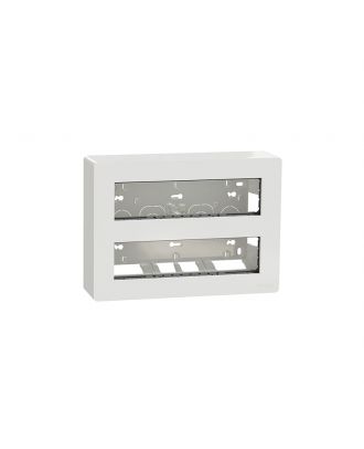Workstation, New Unica, Surface, 2 x 10 modules horizontal, antibacterial, white