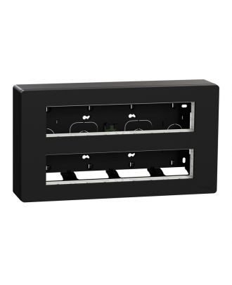 Schneider - Workstation, New Unica, Surface, 2 x 10 modules horizontal, antibacterial, anthracite