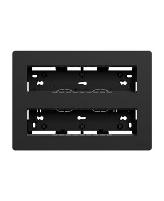 New Unica, horizontal workstation 2x8 modules Mounting Surface, Anthracite