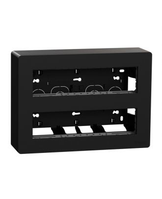New Unica, horizontal workstation 2x8 modules Mounting Surface, Anthracite
