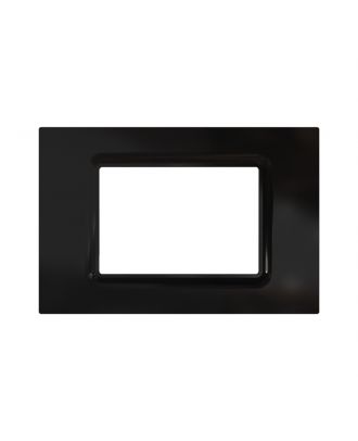 Schneider - Cover frame, Miluz E, 3 gang, Black