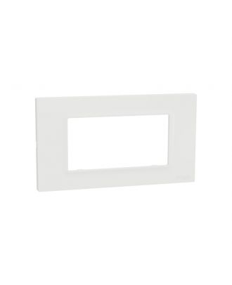 Schneider Cover frame, Miluz E, 4 gang, White
