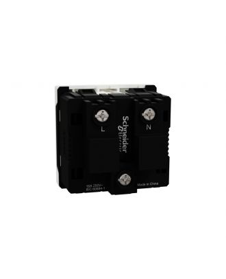 Schneider German Socket outlet, Miluz E, 16A, 250V, 2 Pin with earth, 2 Module, White