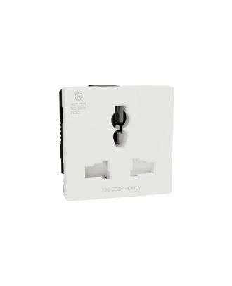 Schneider International Socket outlet, Miluz E, 16A, 250V, 2 Module, White