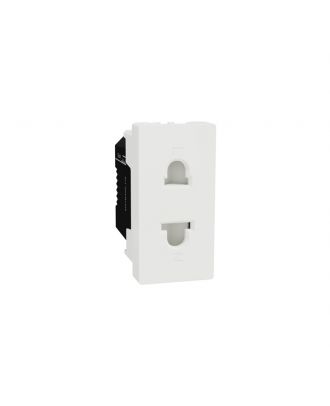 Schneider Universal Socket, Miluz E, 16A, 250V, 2 Pin, 1 Module, White