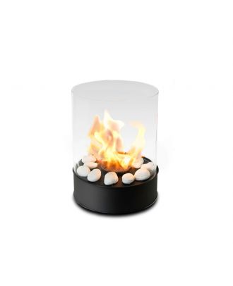 Planika - CHANTICO round portable tabletop indoor and outdoor fireplace powered by bioethanol, Black