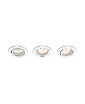 Philips set LED Recessed spot light housing 3XGU10, white