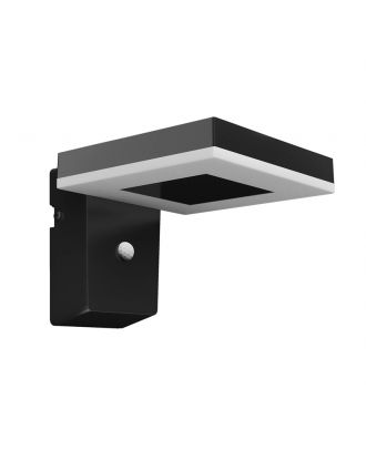 Philips - Zonal Wall Light 1.3W Outdoor luminaires 3000K Black, Sensor, Solar, Square, Water Resistant