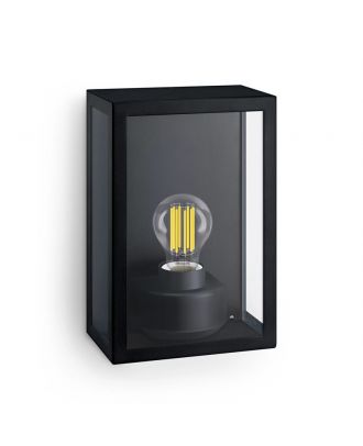 Philips Alzor Outdoor wall light, 25 W, E27 without bulb, Black, IP44 Weatherproof