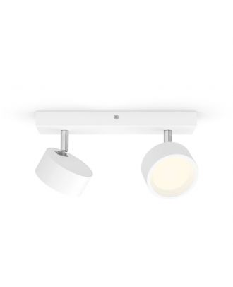 Philips - Bracia Ceiling/Wall Spotlight 2*5.5W warm white 2700K, ClickFix, White