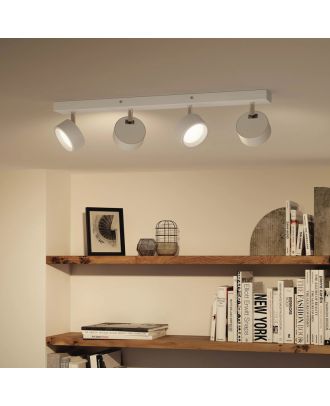 Philips - Bracia Ceiling/Wall Spotlight 4*5.5W, warm white 2700K, ClickFix, White