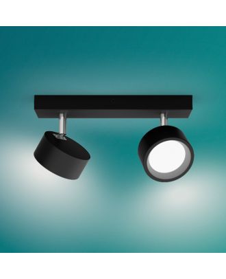 Philips - Bracia Ceiling/Wall Spotlight 2*5.5W warm white 2700K, ClickFix, Black