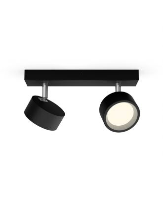 Philips - Bracia Ceiling/Wall Spotlight 2*5.5W warm white 2700K, ClickFix, Black