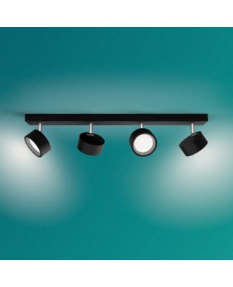 Philips - Bracia Ceiling/Wall Spotlight 4*5.5W, warm white 2700K, ClickFix, Black