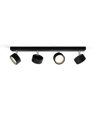 Philips - Bracia Ceiling/Wall Spotlight 4*5.5W, warm white 2700K, ClickFix, Black