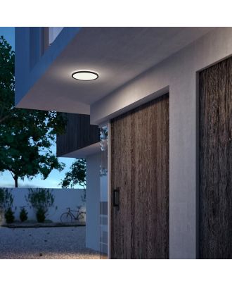 Philips - Outdoor Superslim Ceiling LED Light 15W 4000K SceneSwitch, Three light settings, IP54 Water Resistant, Black