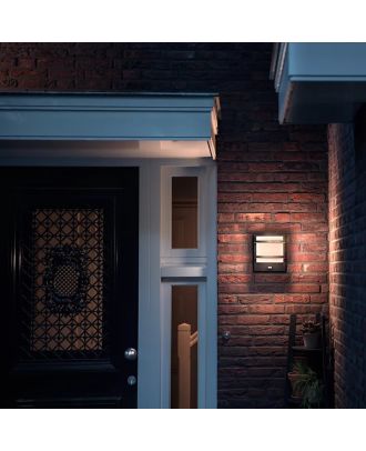 Philips LED Outdoor Wall Light 12 W 1200 lm with Motion Sensor, Anthracite, warm white