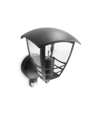 Philips Outdoor Wall Lamp with Motion Sensor, Black