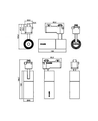 PHILIPS Track LED Spotlight 800L 10W 220-240V warm white - Black