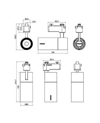 PHILIPS Track LED Spotlight 1600L 20W 220-240V warm white - Black