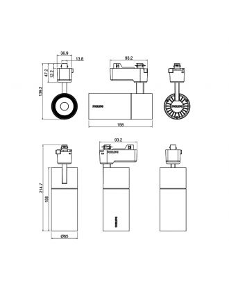 PHILIPS Track LED Spotlight 1700L 20W 220-240V Neutral White - Black