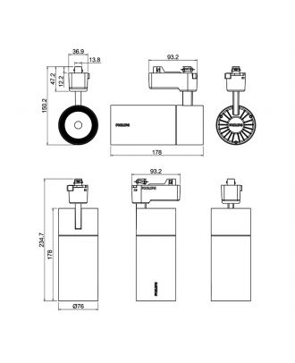 PHILIPS Track LED Spotlight 2500L 30W 220-240V Neutral White - Black