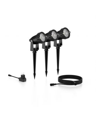 Philips - Outdoor Low Voltage Caper Spotlights GardenLink , Set of 3* 1.5 W, 24 V, 180Lm, 2700 Kelvin, IP44, Black