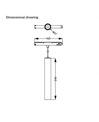 Philips Magnetic Sys Suspend Spotlight 7.5W, 650lm, 4000 K, neutral white, Facetted reflector with beam angle 24°, Black