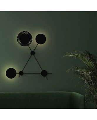 Trio 3 Lights Black Wall Lamp