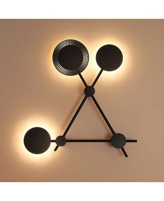 Trio 3 Lights Black Wall Lamp