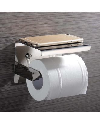 Stainless Steel Toilet Paper Holder with Shelf