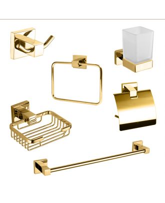 Infinity Bathroom Acceccories Set 6 pcs, Golden.